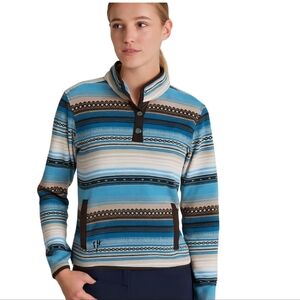 Cowgirl Hardware Serape Polar Force Pullover Equestrian Snap Closure Size L